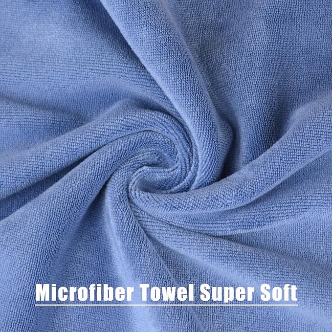 Microfiber Gym Towels Bigger Size Super Soft for Exercise Fitness, Sports, Workout, 380-GSM 15-Inch x 31-Inch Quick-Drying Towels (3 Pack, Pure Blue)