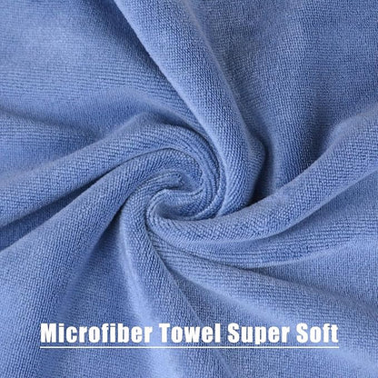 Microfiber Gym Towels Bigger Size Super Soft for Exercise Fitness, Sports, Workout, 380-GSM 15-Inch x 31-Inch Quick-Drying Towels (3 Pack, Pure Blue)