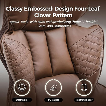 COMHOMA Big and Tall Office Chair 400LBS Wide Ergonomic Gaming Chair with Deluxe Embossing Designed Leather with Foot Rest,150°Reclining Adjustable Armrests Pocket Spring Back Support and Pillow