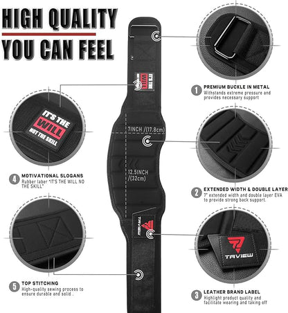 Weight Lifting Belt, Weightlifting Belt,Workout Gym Powerlifting Belt 7 inch,Fitness Back Support for Cross Training, Squats, Lunges