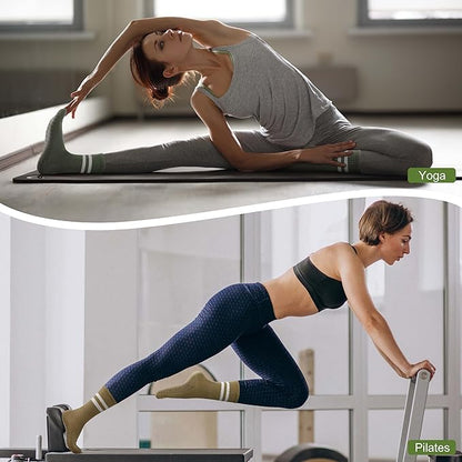 Pilates Socks with Grips for Yoga, Barefoot, Ballet, Barre, Hospital Non Slip Anti Skid Socks for Women and Men