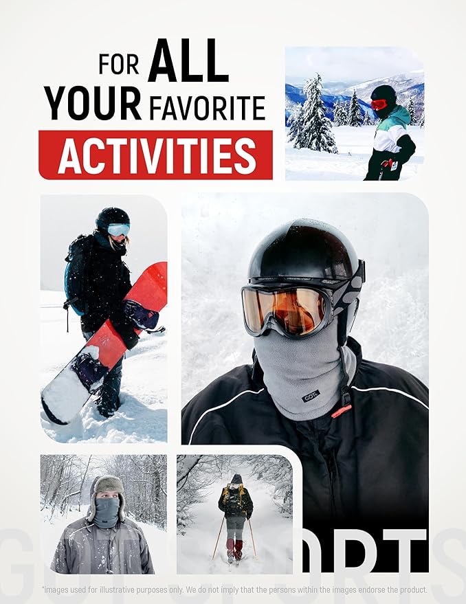 GOT Sports Polar Fleece Neck Warmer - Double-Layer Winter Ski Face Mask - Neck Gaiter Scarf for Skiing, Snowboarding, Running