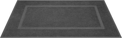Cotton Paradise 100% Cotton Bath Mats for Bathroom Floor Set of 2 Pack, 20x34 Soft Absorbent Washable Quick Dry Tub Bathmat, Dark Gray Towel Bath Mat