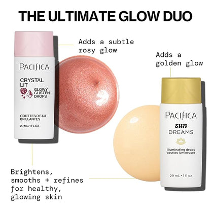 Pacifica Sunset Glow Drops – Face Bronzer - Vitamin C Face Bronzing Makeup for Instant Sun-Kissed Glowing Illuminator & Hydrating Skin Tint | Buildable Highlighter Drops Vegan Dermatologist Tested
