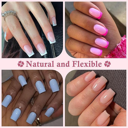 Short Square Nail Tips Matte Short Square Gel Tips 504pcs Clear Nails Full Cover Acrylic False Nails Tips for Gel Nail Extensions 12 Sizes Saving Gelly Tips, Luckyfairy
