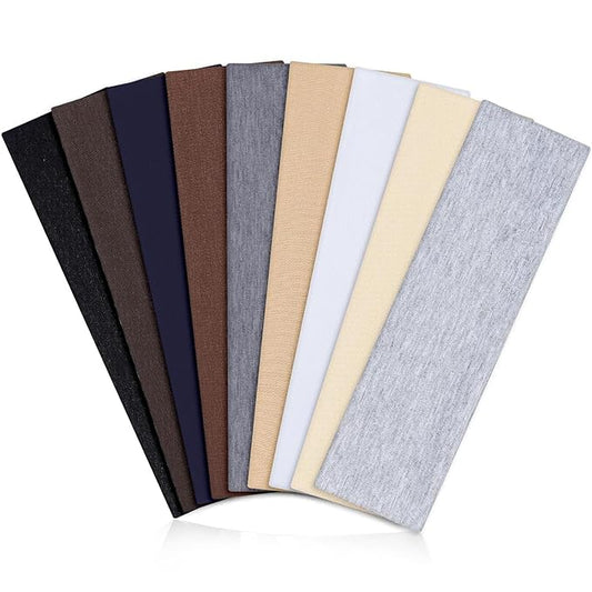 9 Pack Headbands for Women Non Slip - Elastic Cotton Fabric - Sweat Absorption - Soft Cloth Hair Bands for Women's Hair, Stretchy Sports Headbands for Workout Yoga Gym - B