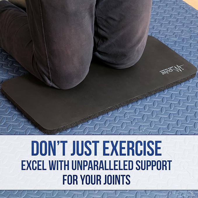 Impulse Yoga Knee Pads Cushion, Thick 1" (25mm) Workout Mat Provides Cushion for Kneeling & Elbows, Non-Slip & Portable Exercise Knee Pad for Yoga, Elbow, Wrist Pain, Planks, Pushups & Floor Exercises