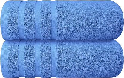 Infinitee Xclusives 100% Cotton Luxury Bath Towels Set of 2 (27x54 Inches) (Eloquent Blue, Bath Towels - Pack 2)
