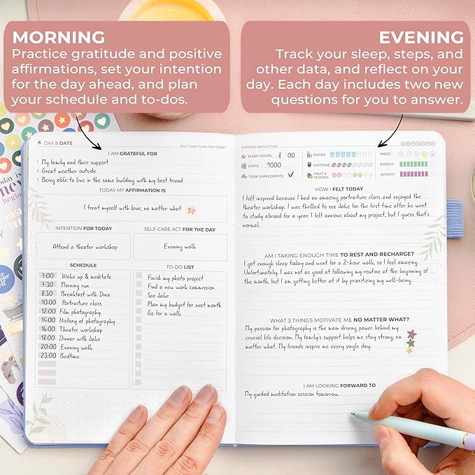 Clever Fox Self-Care Journal Premium – Daily Gratitude & Mental Health Notebook for Women – Reflection & Personal Development Journal (Periwinkle)
