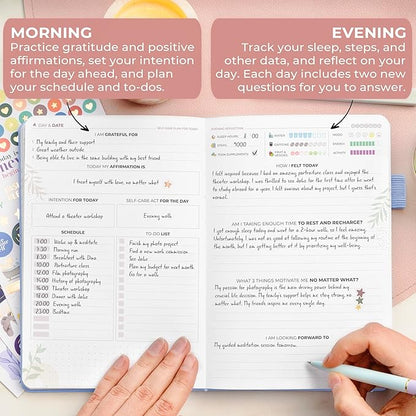 Clever Fox Self-Care Journal Premium – Daily Gratitude & Mental Health Notebook for Women – Reflection & Personal Development Journal (Periwinkle)