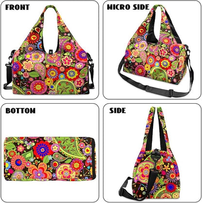 Yoga Mat Bag for Women Men Large Carryall Tote with Adjustable Shoulder Strap for Gym Yoga Travel Pilates Office
