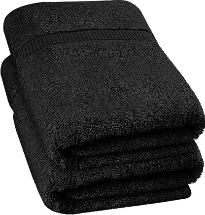 Utopia Towels - Luxurious Jumbo Bath Sheet 8 Piece - 600 GSM (35X70 Inches) 100% Ring Spun Cotton - Highly Absorbent and Quick Dry Extra Large Bath Towel - Super Soft Hotel Quality Towel (Black)