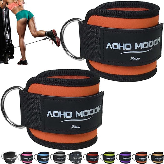 Comfortable Adjustable Ankle Straps for Cable Machines Women, Gym Workout Leg Strap, Glute Cuff, Ankle Cuffs for Glute Workouts, Foot Straps for Kickback, One Size Fit All