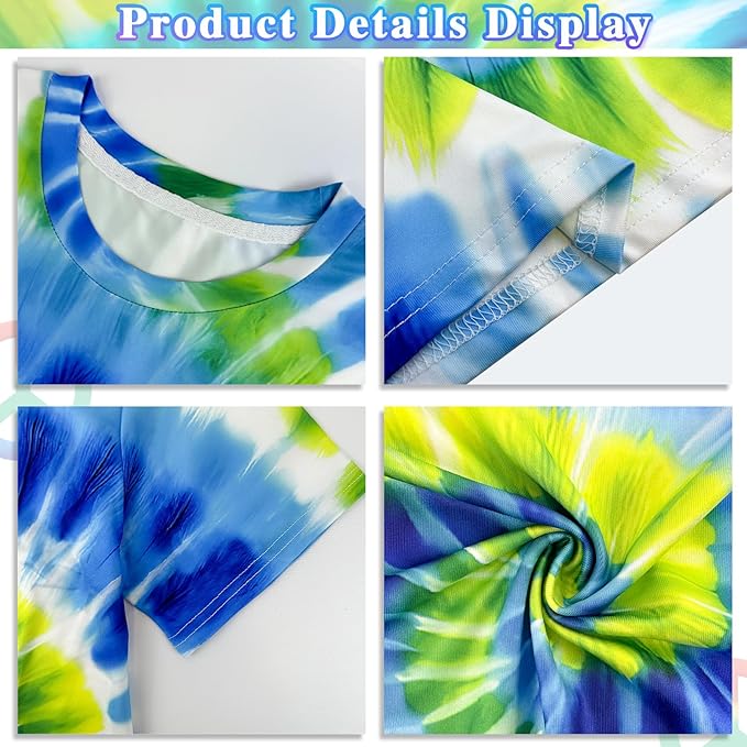 Hippie Costume for Men Women 4PCS Mens 60s 70s Outfit Set Colorful Hippie Shirt Sunglasses Headband Peace Necklace