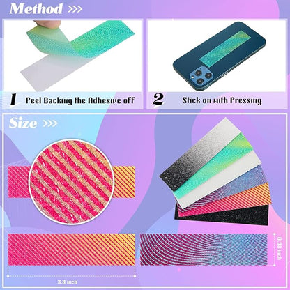 36 Pcs Anxiety Sensory Stickers Mental Health Stickers Fidget Textured Strips Toys Adhesive Tactile Calm Relief Items for Adults Desk School Counselor Classroom(Gradient Style)