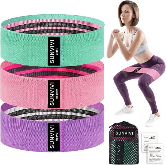 Resistance Bands for Working Out, Fabric Loop Exercise Bands for Legs and Butt, Workout Bands Set for Women and Men, 3 Booty Bands for Yoga, Pilates and Fitness