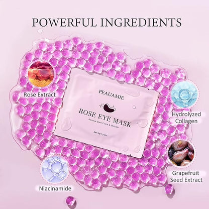 Under Eye Patchs Rose Eye Mask for Dark Circles and Puffiness Wrinkle Eye Bags 30 Pairs