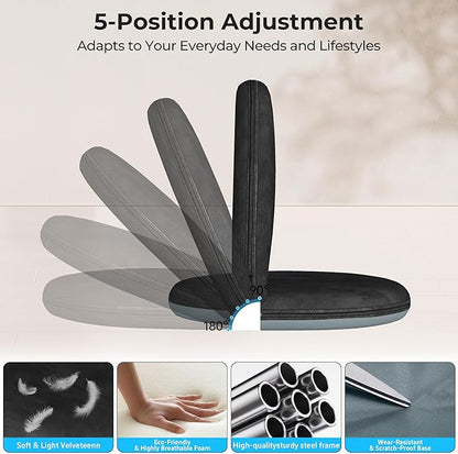 Floor Chair, 5-Position Foldable Floor Chair for Kids with Adjustable Back, Soft Sponge & Velvetean Cover, for Adults and Kids, Indoor Outdoor Use, Meditation, Gaming, Camping(Black)