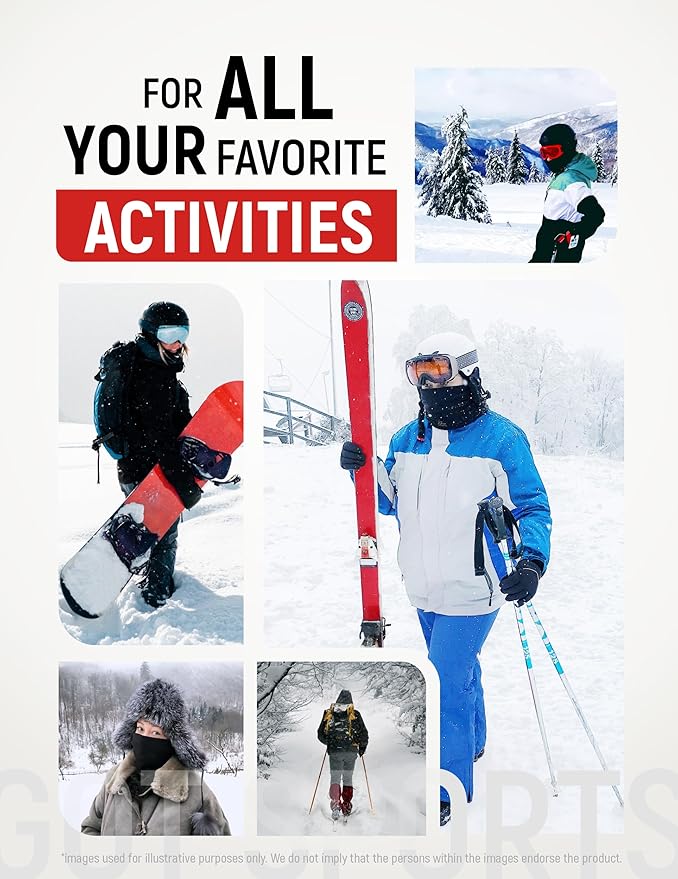 GOT Sports Polar Fleece Neck Warmer - Double-Layer Winter Ski Face Mask - Neck Gaiter Scarf for Skiing, Snowboarding, Running