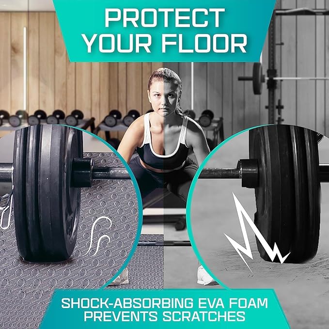 Yes4All 24SQFT-120SQFT Puzzle Exercise Mat for Home Gym, EVA Interlocking Foam Floor Tiles with Border for Workout Equipment