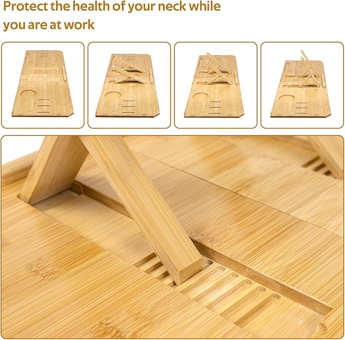 Wooden Treadmill Desk Attachment, Laptop Holder Stand for Treadmill Workstation，A Laptop Stand with Adjustable Height，Available in Multiple scenarios