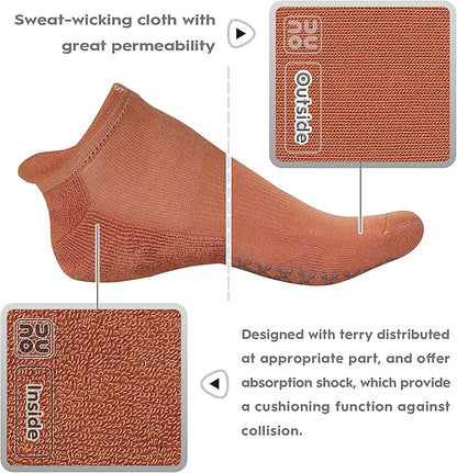 unenow Unisex Non Slip Grip Socks with Cushion for Yoga Pilates Barre Home & Hospital