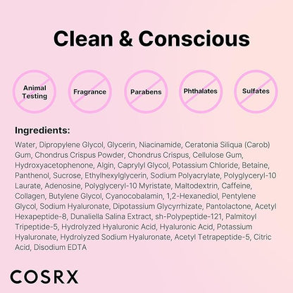 COSRX The Peptide Collagen Lifting Glow Hydrogel Face Masks Skincare 3 EA, Collagen Face Mask, Travel Essentials, Overnight Face Mask, Korean SkinCare