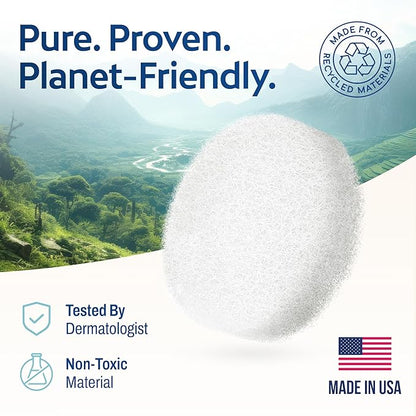 HartFelt Round Face Scrubber for Women | Reusable Facial Sponges for Daily Cleansing | Facial Exfoliating Pads for Removing Dead Skin, Dirt & Makeup | Use with Favorite Cream | Made in USA - 25 Count