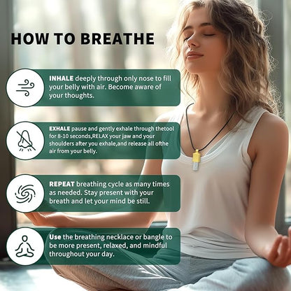 528 hz Meditation Necklace Breathing Necklace Frequency Sound Healing Devices Calm Mindfulness Tool 528 hz Whistle Relaxation,Stress Reduction and Concentration by Adjusting The Breathing