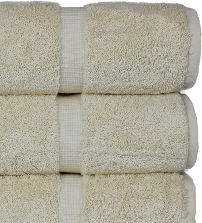 Chakir Turkish Linens 100% Cotton Premium Turkish Towels for Bathroom | 27'' x 54'' (4-Piece Bath Towels - Beige)