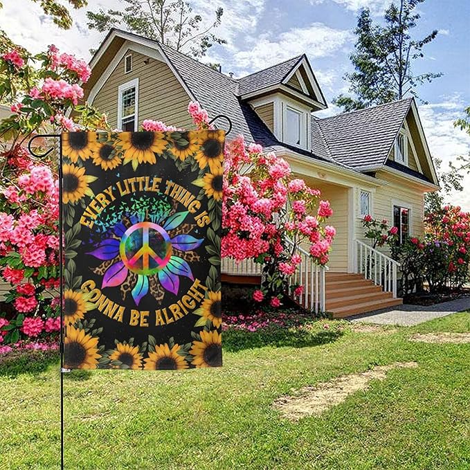 World Peace Sign Garden Flag for Outside 12"x18" Yard Flag Decoration Banner Decor Yard Flag Gifts