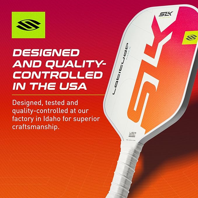 SLK Latitude 2.0 Pickleball Paddle | G4 Graphite Pickleball Paddle Face | Rev-Core+ Technology with SpinFlex Surface | Redesigned for Performance and Control
