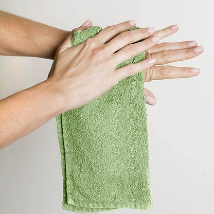 Utopia Towels 12 Pack Cotton Washcloths Set, 100% Ring Spun Cotton, Premium Flannel Face Cloths, Highly Absorbent and Soft Feel Fingertip Towels, Beige, Plum, Sage Green, Navy