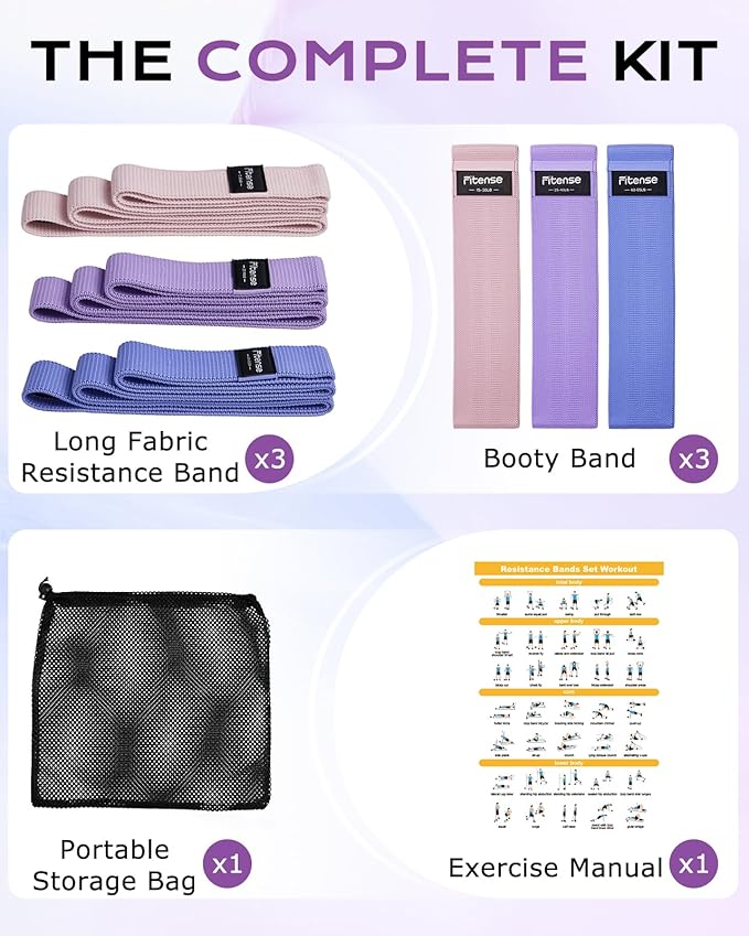 Pull Up Bands, Fitense Resistance Bands Set with Door Anchor, Stretching Assist Band, Portable Exercise, Muscle Training, Physical Therapy, Exercise Workout Bands for Working Out for Women