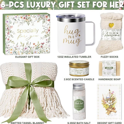 Self Care Gifts for Women Get Well Soon Gifts, Birthday Gifts for Women Care Package, Sympathy Gift Baskets Spa Gifts Thinking of You Mothers Day Inspirational Gifts for Mom Her Wife Friend Grandma