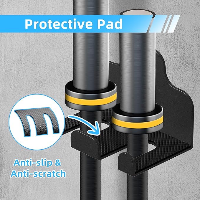 Olympic Barbell Hanger, Garage Gym Bar Wall Rack, Vertical Barbell Wall Mount, Black Heavy-Duty Support Barbell Holder, Space Saving Commercial or Home Gym Accessory, Holds Under 33mm Bar Size