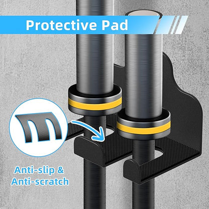 Olympic Barbell Hanger, Garage Gym Bar Wall Rack, Vertical Barbell Wall Mount, Black Heavy-Duty Support Barbell Holder, Space Saving Commercial or Home Gym Accessory, Holds Under 33mm Bar Size