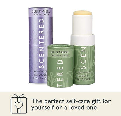 Scentered Sleep & Stress-Relief Aromatherapy Balm Gift Set – Essential Oil Roll On Balms for Relaxation & Rest – Sleep Well & De-Stress – Self-Care Reaxation Gift for Women
