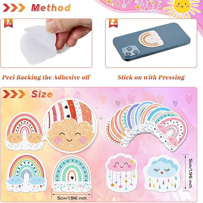 36 Pcs Anxiety Sensory Stickers Mental Health Stickers Fidget Textured Strips Toys Adhesive Tactile Calm Relief Items for Adults Desk School Counselor Classroom(Boho Style)