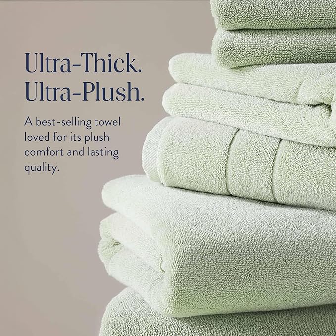 Brooklinen Super-Plush Turkish Cotton Bath Sheets Set of 2 Cotton, 820 GSM, Highly Absorbent, Machine Washable, Perfect for Home & Bathroom (40" x 65", Aloe Green)