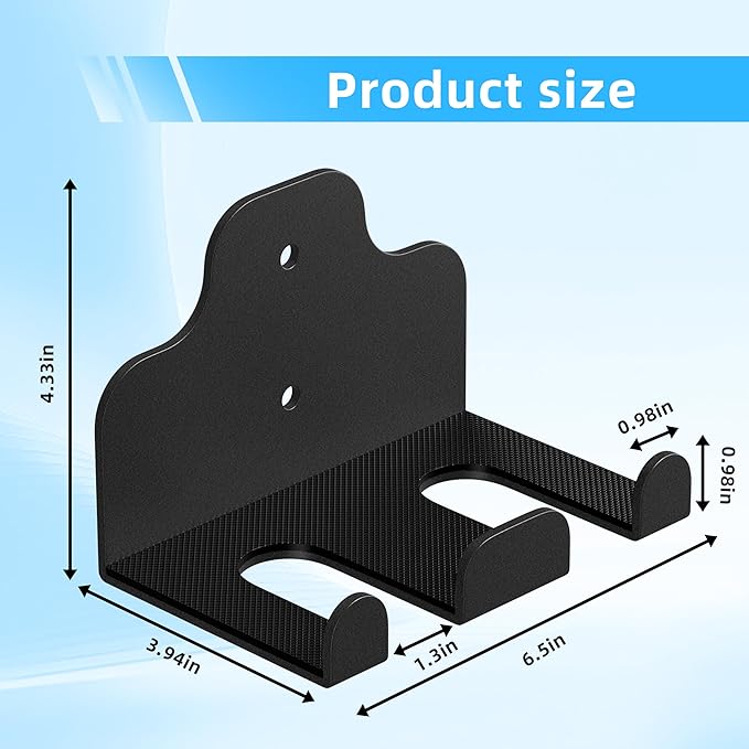 Olympic Barbell Hanger, Garage Gym Bar Wall Rack, Vertical Barbell Wall Mount, Black Heavy-Duty Support Barbell Holder, Space Saving Commercial or Home Gym Accessory, Holds Under 33mm Bar Size