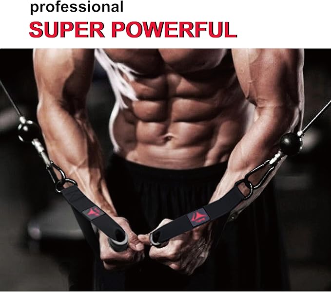 Heavy Duty Gym Exercise Handles Attachment for Cable Machine,Resistance Band,Pulley System Fitness Workout Equipment, with Elastic Rubber Grip