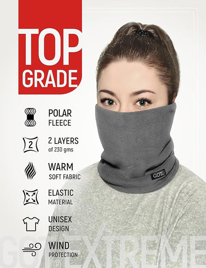GOT Sports Polar Fleece Neck Warmer - Double-Layer Winter Ski Face Mask - Neck Gaiter Scarf for Skiing, Snowboarding, Running