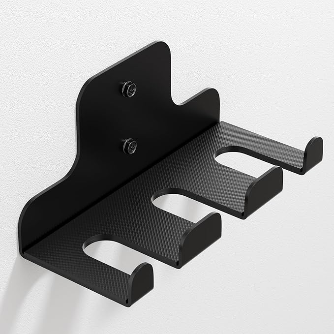 Barbell Wall Holder,Single Barbell wall Mount Hanger,Garage Gym Bar Wall Rack,Vertical Olympic Hanger wall Mount Rack,Space Saving Gym Accessory,Holds Under 33mm Bar Size(Black)