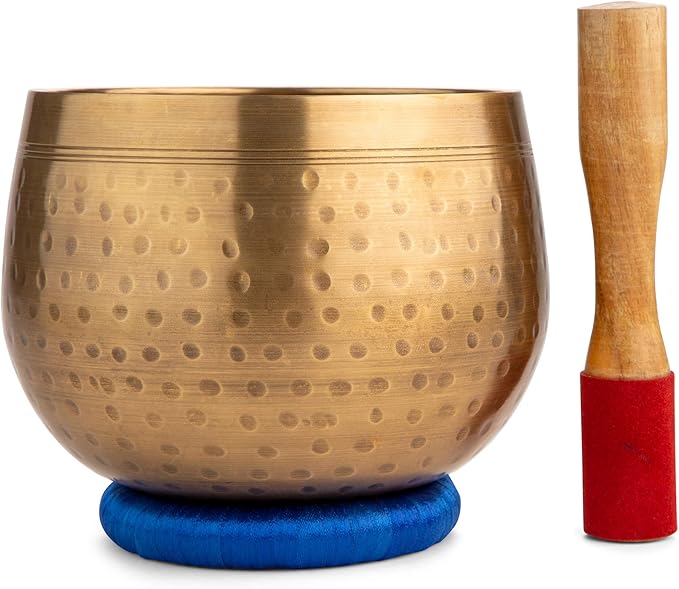 Meditative Himalayan Singing Bowl with Mallet and Cushion -Tibetan Sound Bowls for Energy Healing, Mindfulness, Grounding, Sleep - Exquisite Feng Shui Meditation Bowls