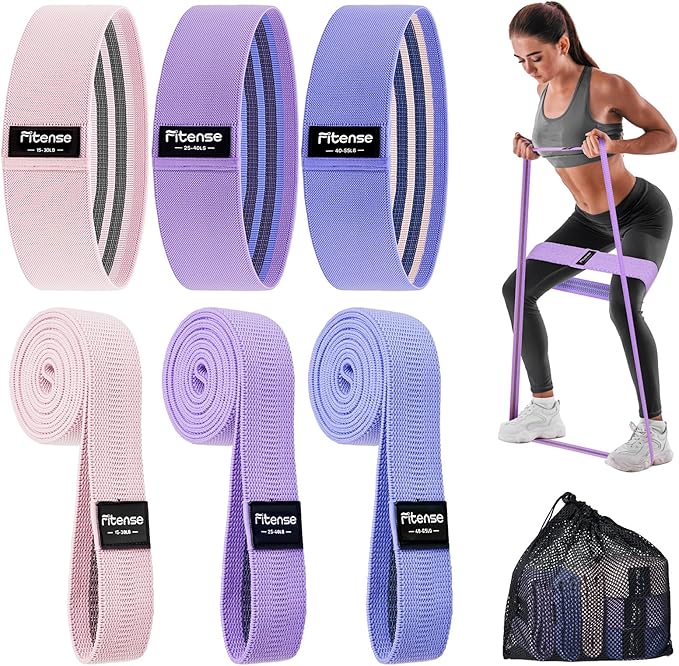 Pull Up Bands, Fitense Resistance Bands Set with Door Anchor, Stretching Assist Band, Portable Exercise, Muscle Training, Physical Therapy, Exercise Workout Bands for Working Out for Women
