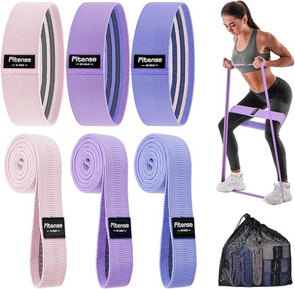 Pull Up Bands, Fitense Resistance Bands Set with Door Anchor, Stretching Assist Band, Portable Exercise, Muscle Training, Physical Therapy, Exercise Workout Bands for Working Out for Women