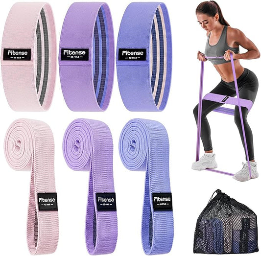Pull Up Bands, Fitense Resistance Bands Set with Door Anchor, Stretching Assist Band, Portable Exercise, Muscle Training, Physical Therapy, Exercise Workout Bands for Working Out for Women