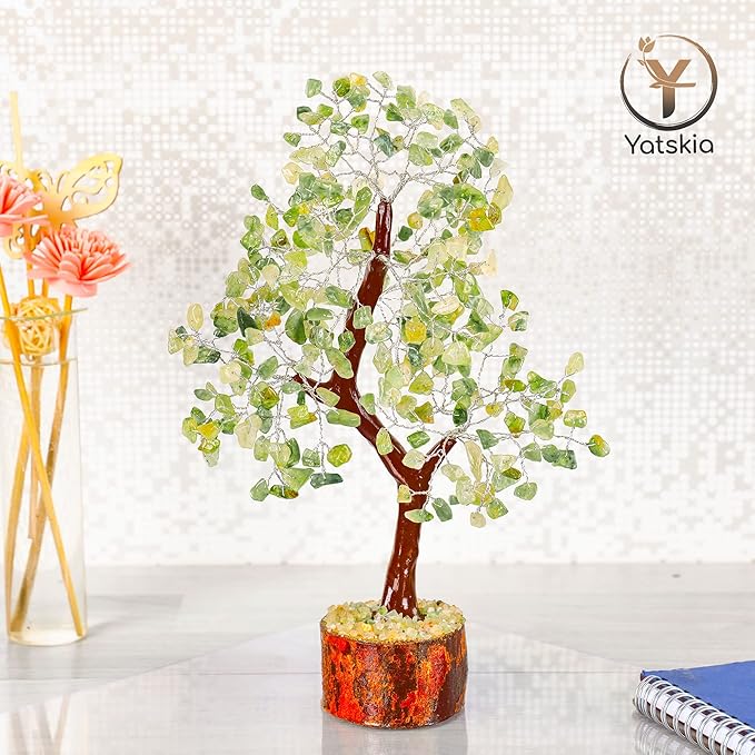 YATSKIA Green Jade Crystal Tree of Life - Crystals and Stones - Gemstone Tree - Crystals Decor - Feng Shui Decor - Crystal Gifts for Women