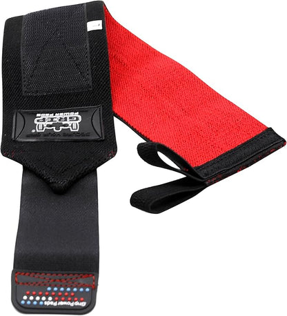 Grip Power Pads Wrist Wraps 2 Wraps for Weight Lifting Wrist Support Cotton Wraps Gym Bandage Straps for Men & Women Premium Quality & PRO Rubber